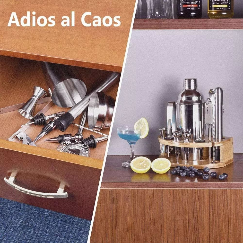 Kit Bar Cóctel 12 Pz Barman Jigger Destapador Utensilios