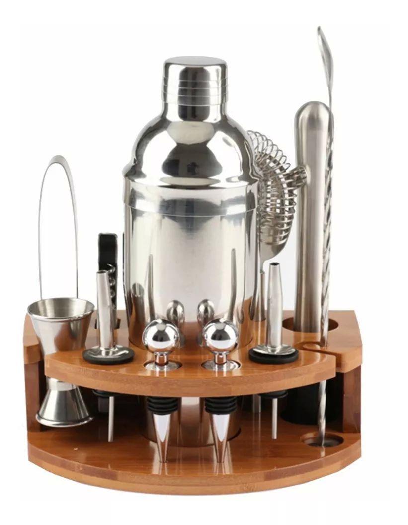 Kit Bar Cóctel 12 Pz Barman Jigger Destapador Utensilios