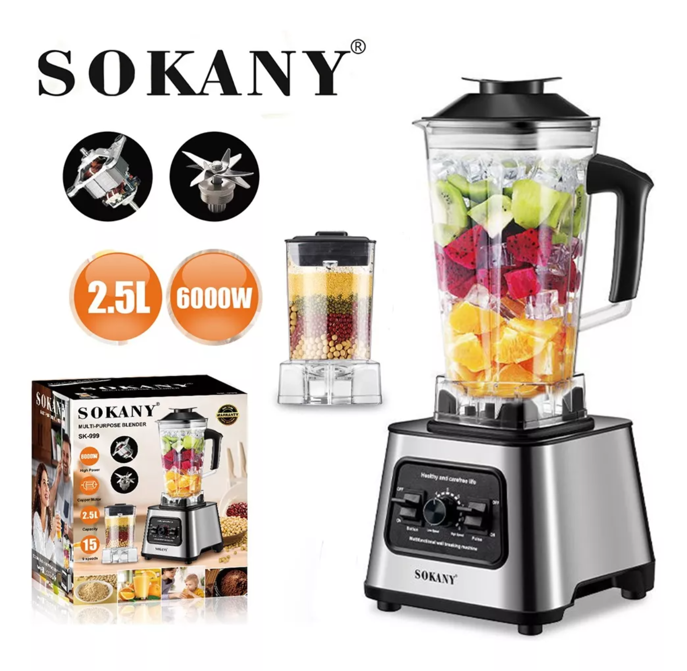 Licuadora Profesional Uso Rudo Blender Para Hielo 2 In1 2.5l