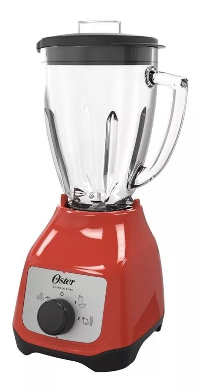 Licuadora Oster BLSTKAG-RRD 1.5 L roja con vaso de vidrio 127V