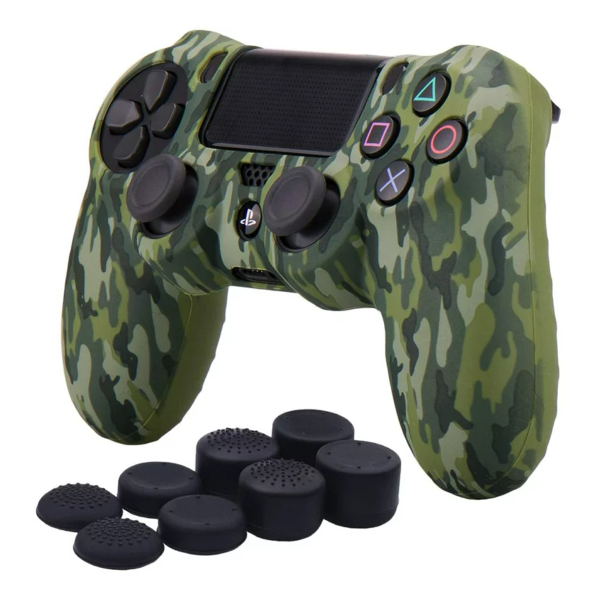 Funda Para Control PlayStation 4 (Militar) + 8 Grips