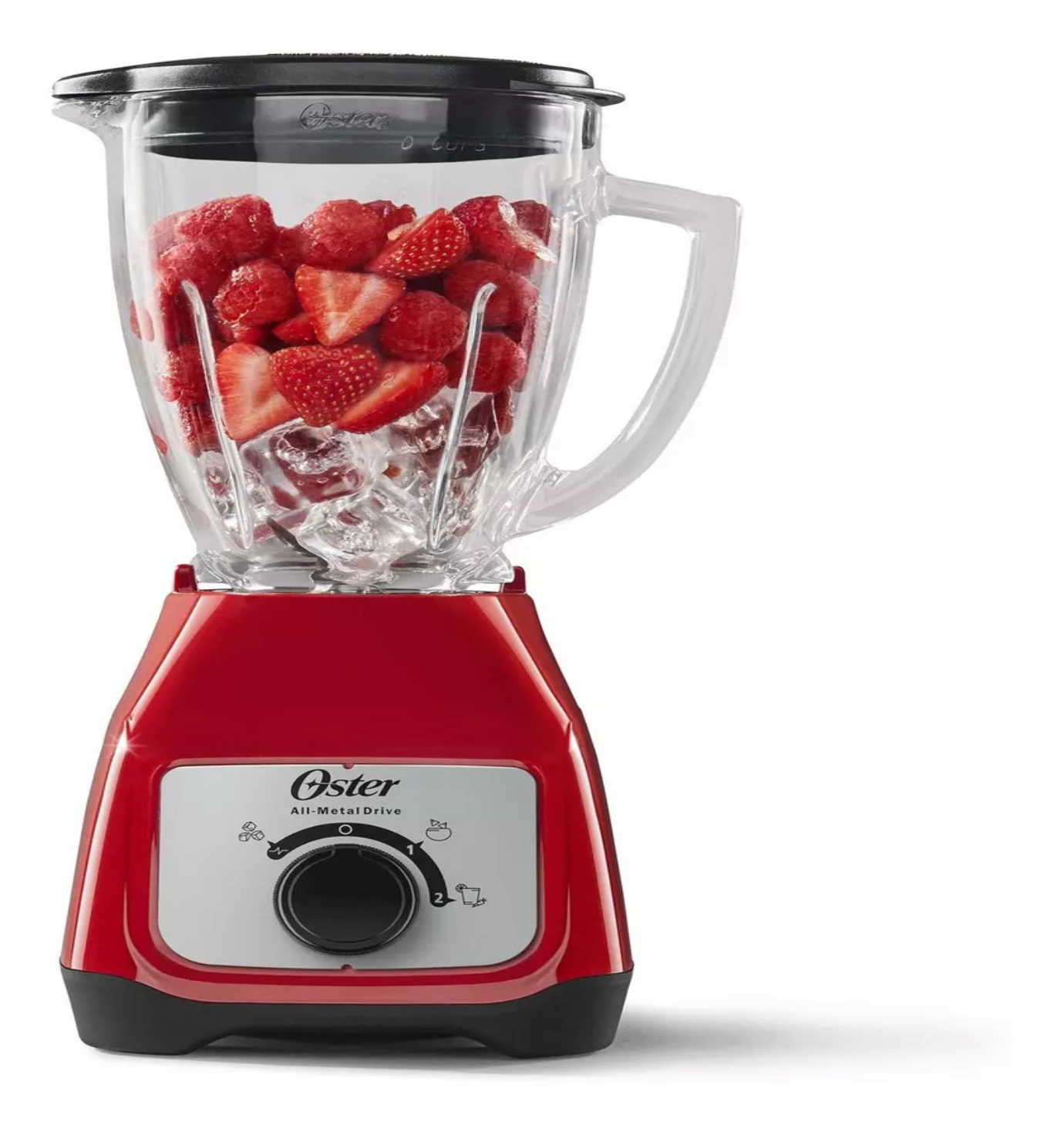 Licuadora Oster BLSTKAG-RRD 1.5 L roja con vaso de vidrio 127V