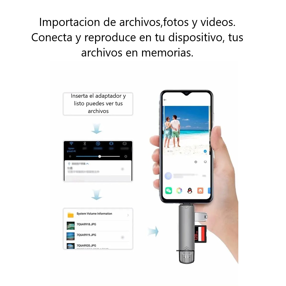 Lector de tarjetas multifunción 6 en 1 Usb 3.0 disco U tipo C Micro Usb Flash Sd adaptador teléfon