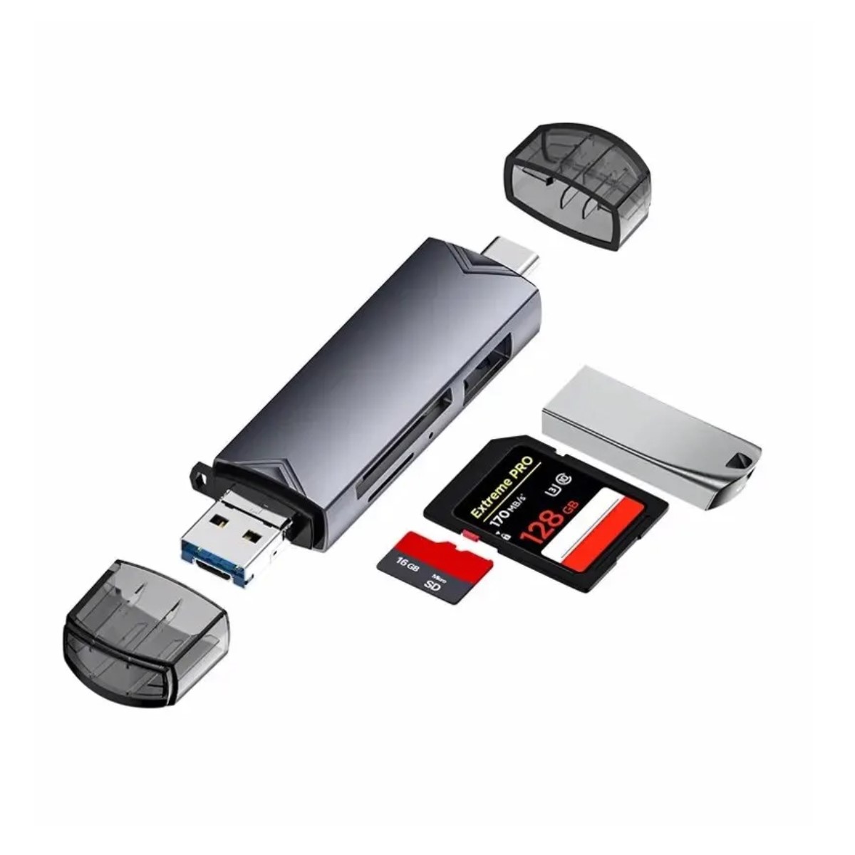 Lector de tarjetas multifunción 6 en 1 Usb 3.0 disco U tipo C Micro Usb Flash Sd adaptador teléfon