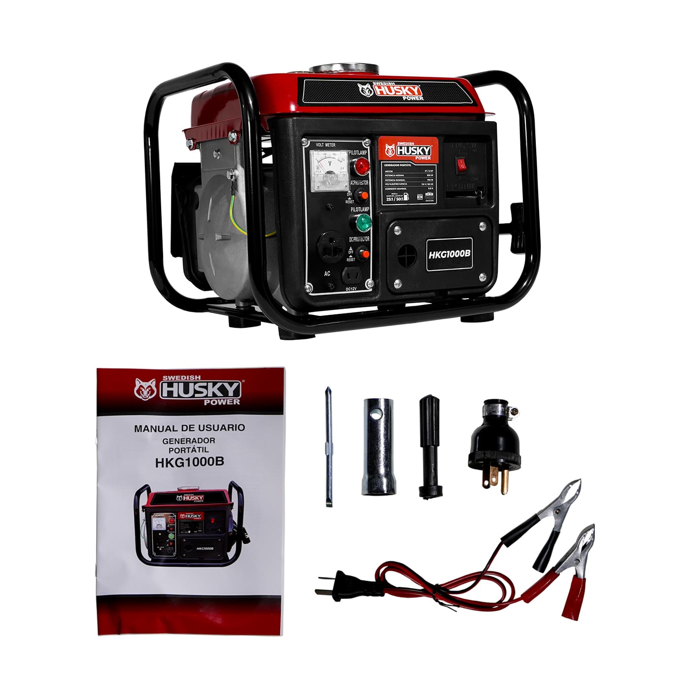 GENERADOR PORTATIL A GASOLINA 2 TIEMPOS SWEDISH HUSKY POWER 750-900W - HKG1000B