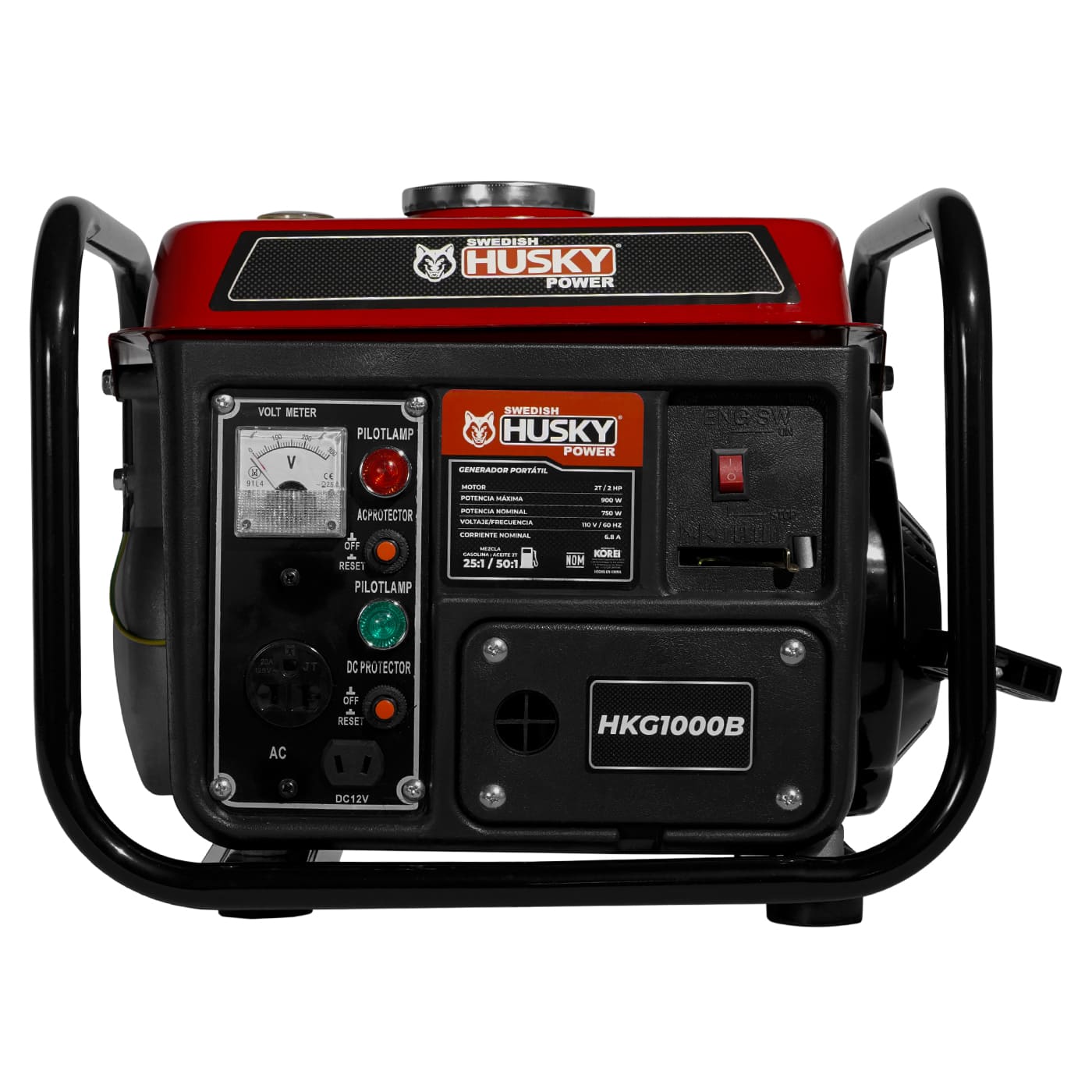 GENERADOR PORTATIL A GASOLINA 2 TIEMPOS SWEDISH HUSKY POWER 750-900W - HKG1000B