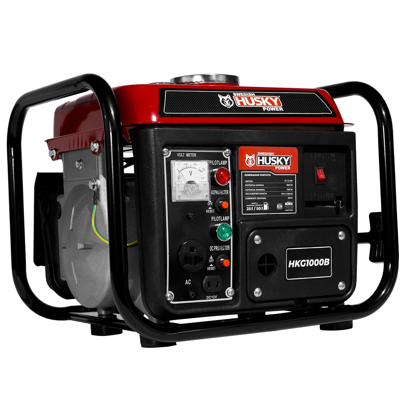 GENERADOR PORTATIL A GASOLINA 2 TIEMPOS SWEDISH HUSKY POWER 750-900W - HKG1000B