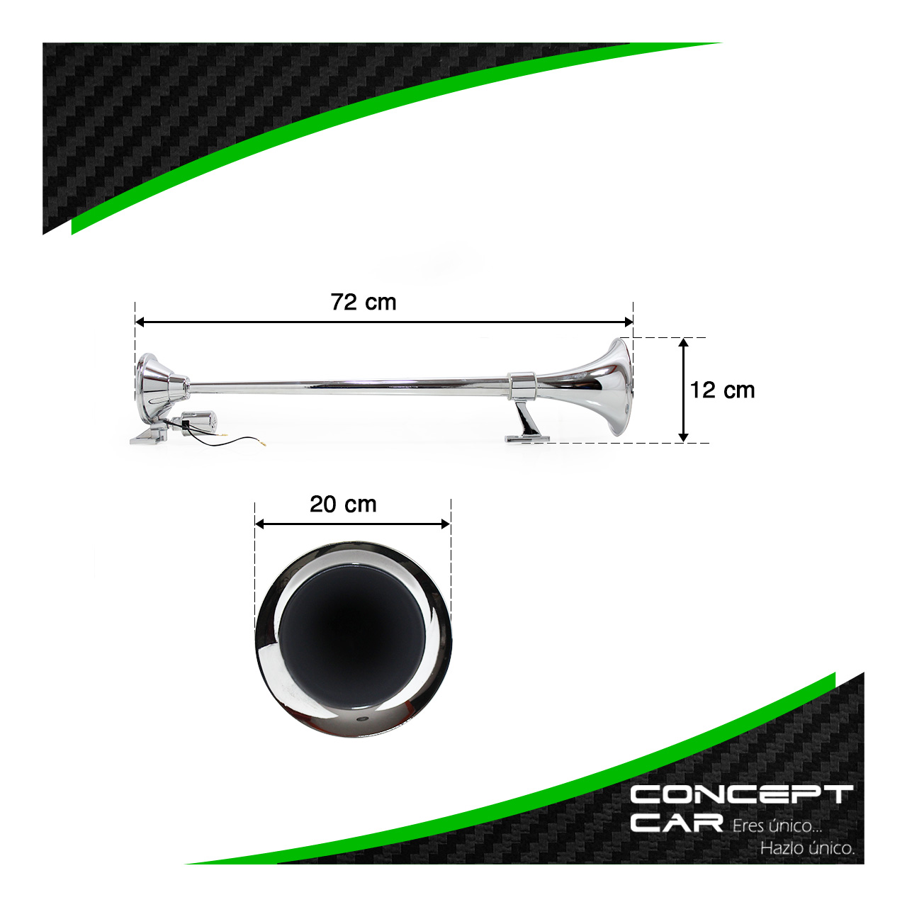 Par Corneta Redonda Cromada Claxon De Aire Camion Trailer