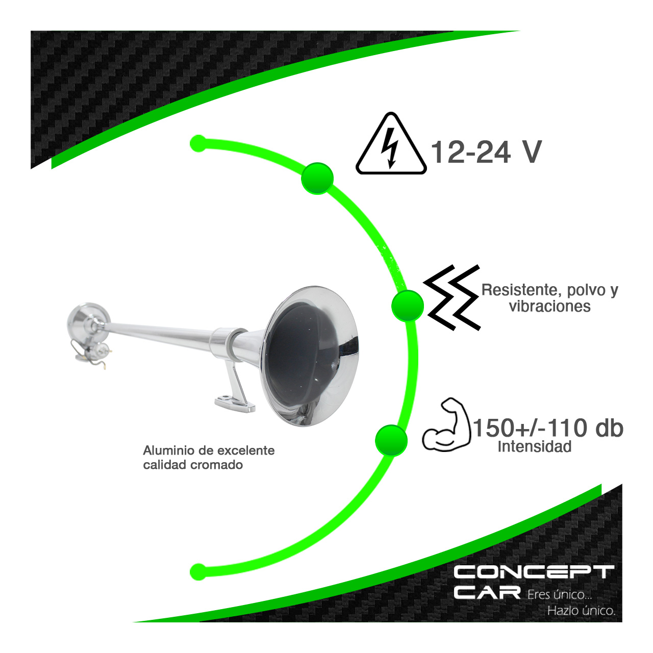 Par Corneta Redonda Cromada Claxon De Aire Camion Trailer