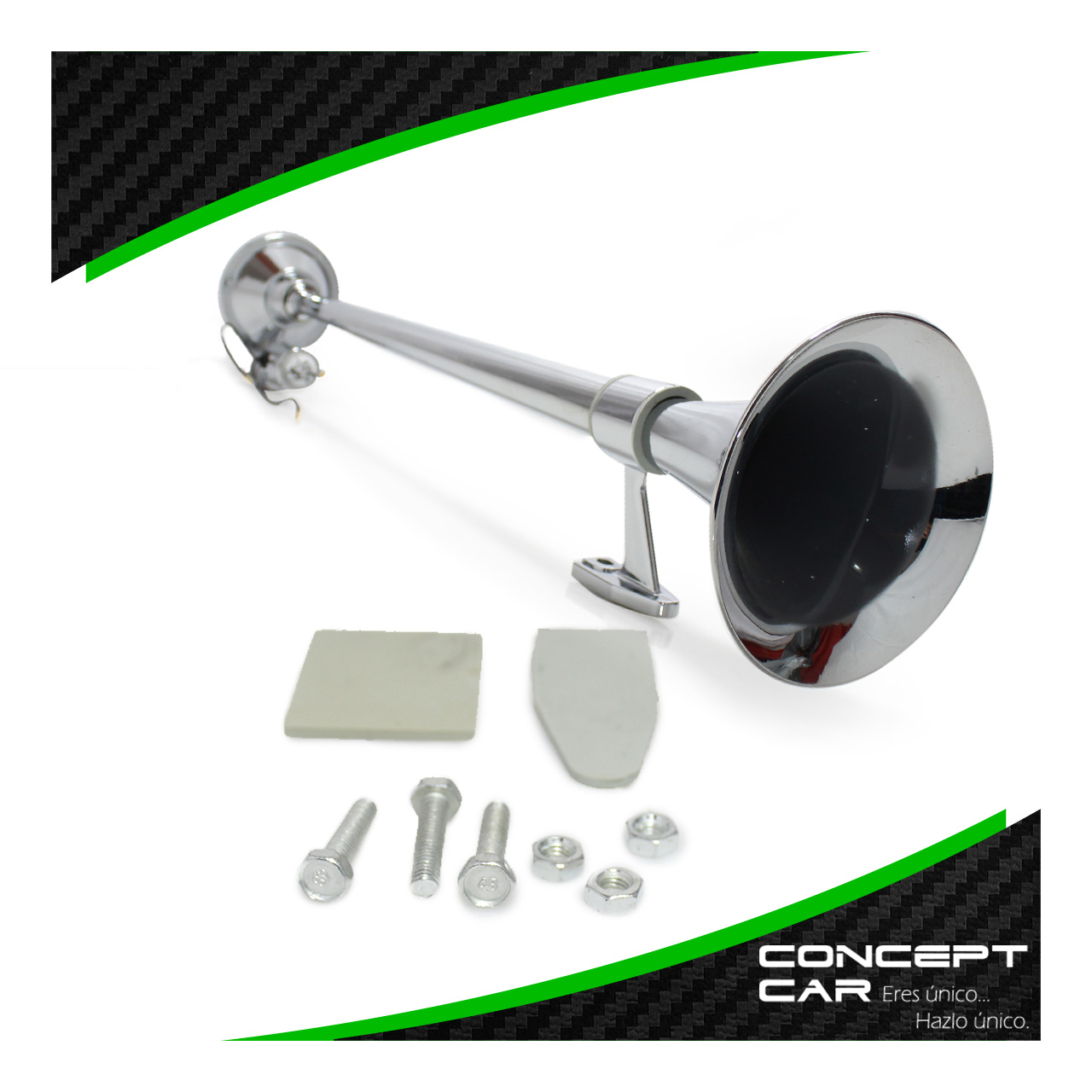 Par Corneta Redonda Cromada Claxon De Aire Camion Trailer