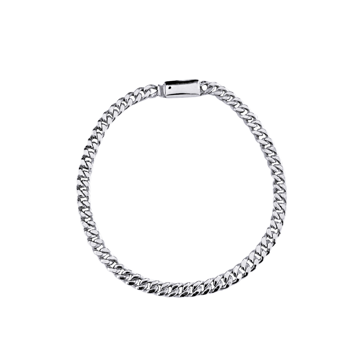 Pulsera barbada plata .925 con broche de caja