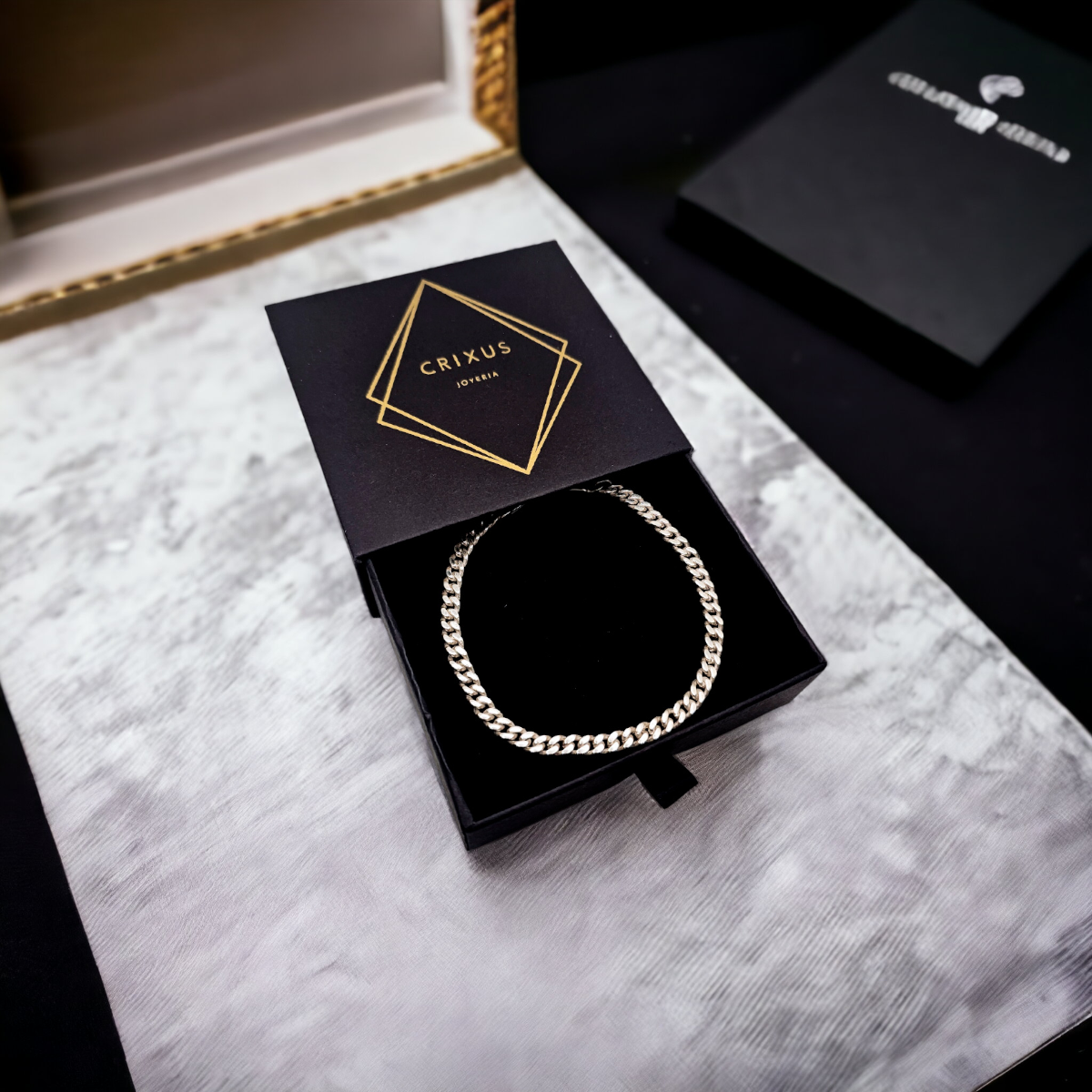 Pulsera barbada plata .925 con broche de caja