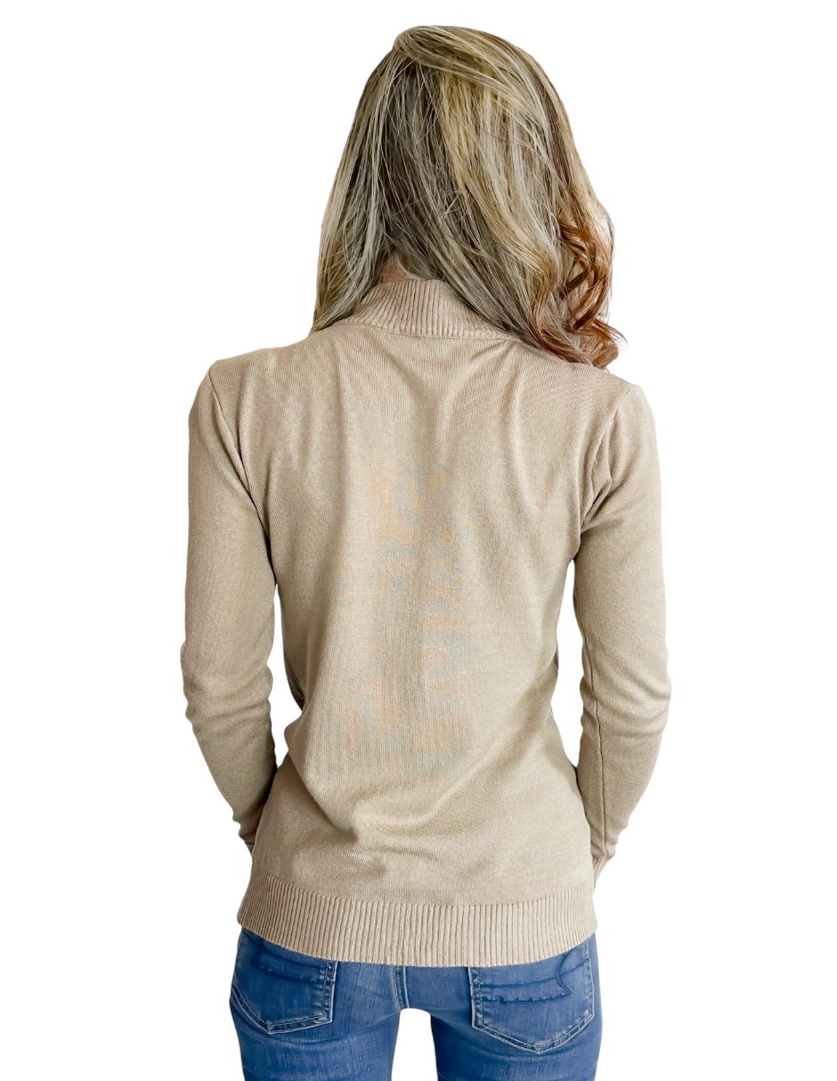 Sueter Mujer De Cuello Alto Y Cierre Sueteres Dama Sweaters