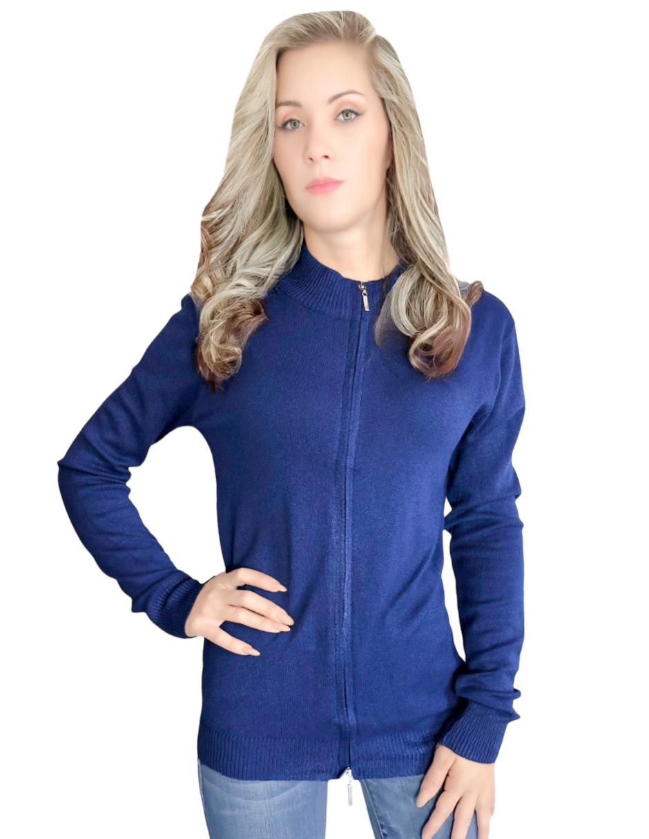 Sueter Mujer De Cuello Alto Y Cierre Sueteres Dama Sweaters