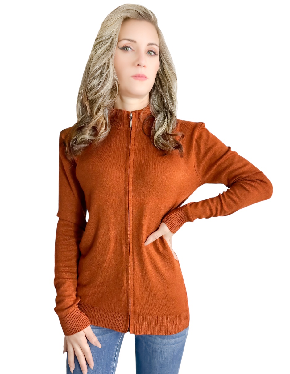 Sueter Mujer De Cuello Alto Y Cierre Sueteres Dama Sweaters