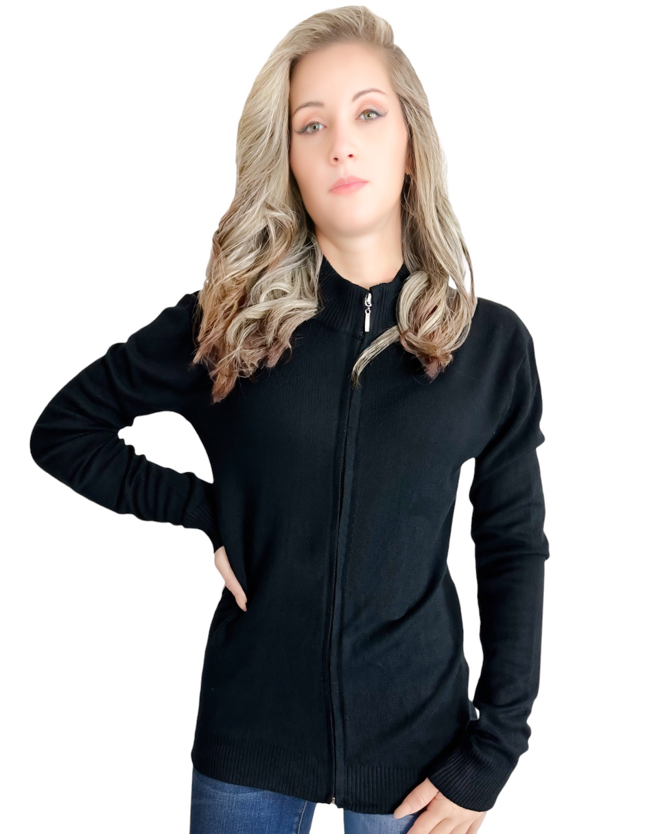 Sueter Mujer De Cuello Alto Y Cierre Sueteres Dama Sweaters