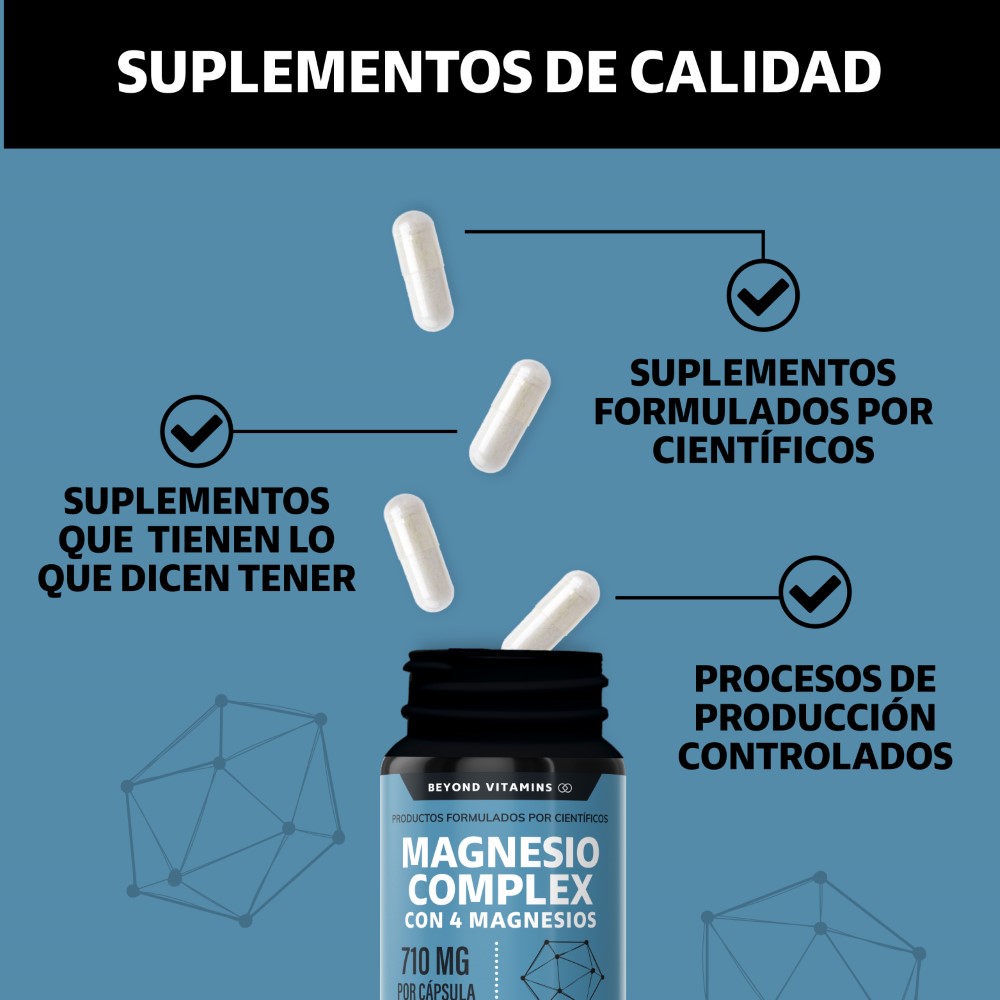 Suplemento Alimenticio Magnesio Complex - 710 mg Sin Rellenos - 60 cápsulas