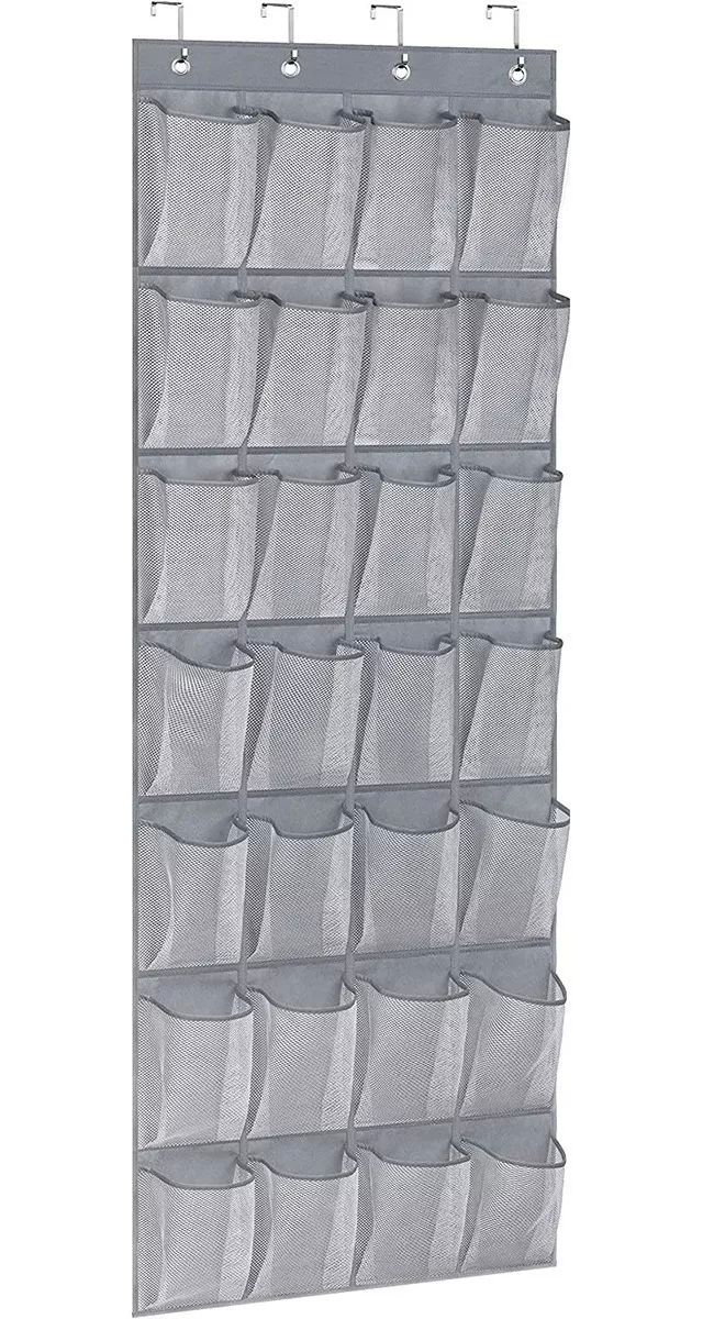 Zapatera Para Puerta De 28 Compartimentos Gris Colgante