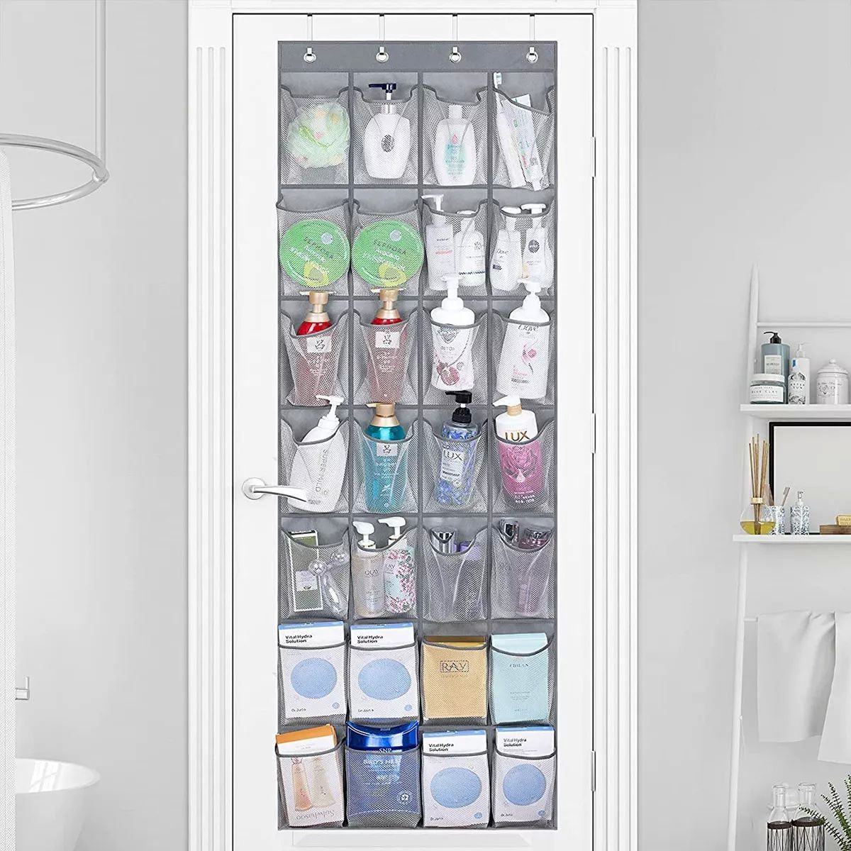 Zapatera Para Puerta De 28 Compartimentos Gris Colgante