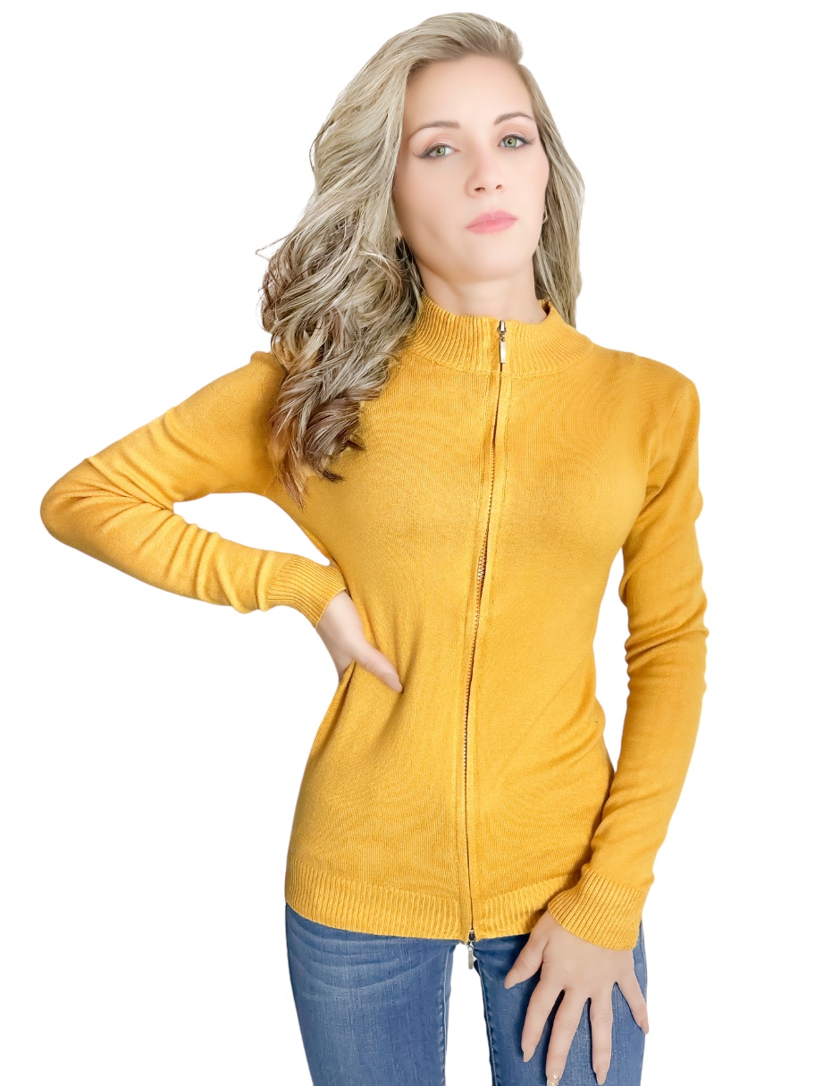 Sueter Mujer De Cuello Alto Y Cierre Sueteres Dama Sweaters De colores