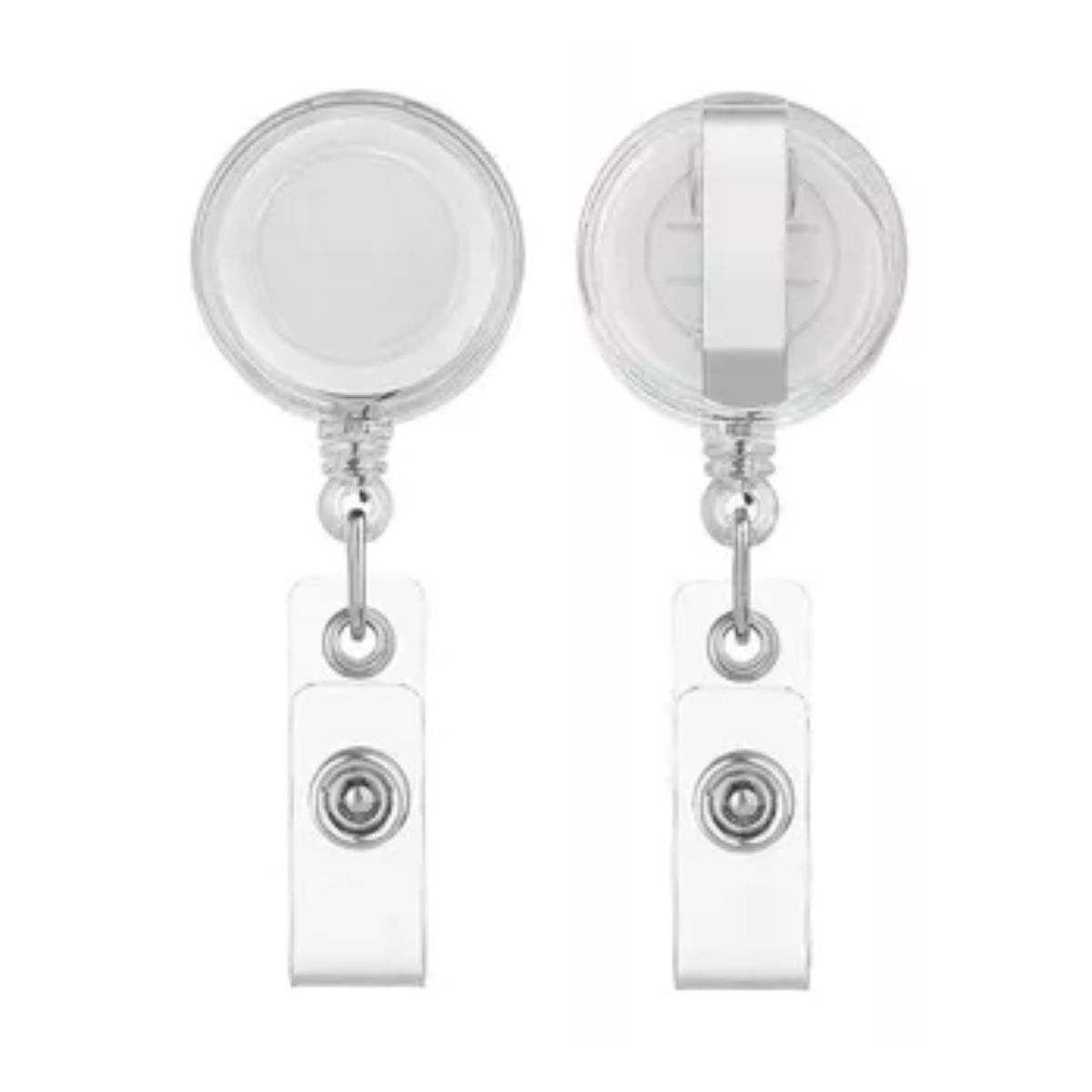 30 Pcs Porta Credenciales Gafetes Indentificacion Retractil blanco transparente