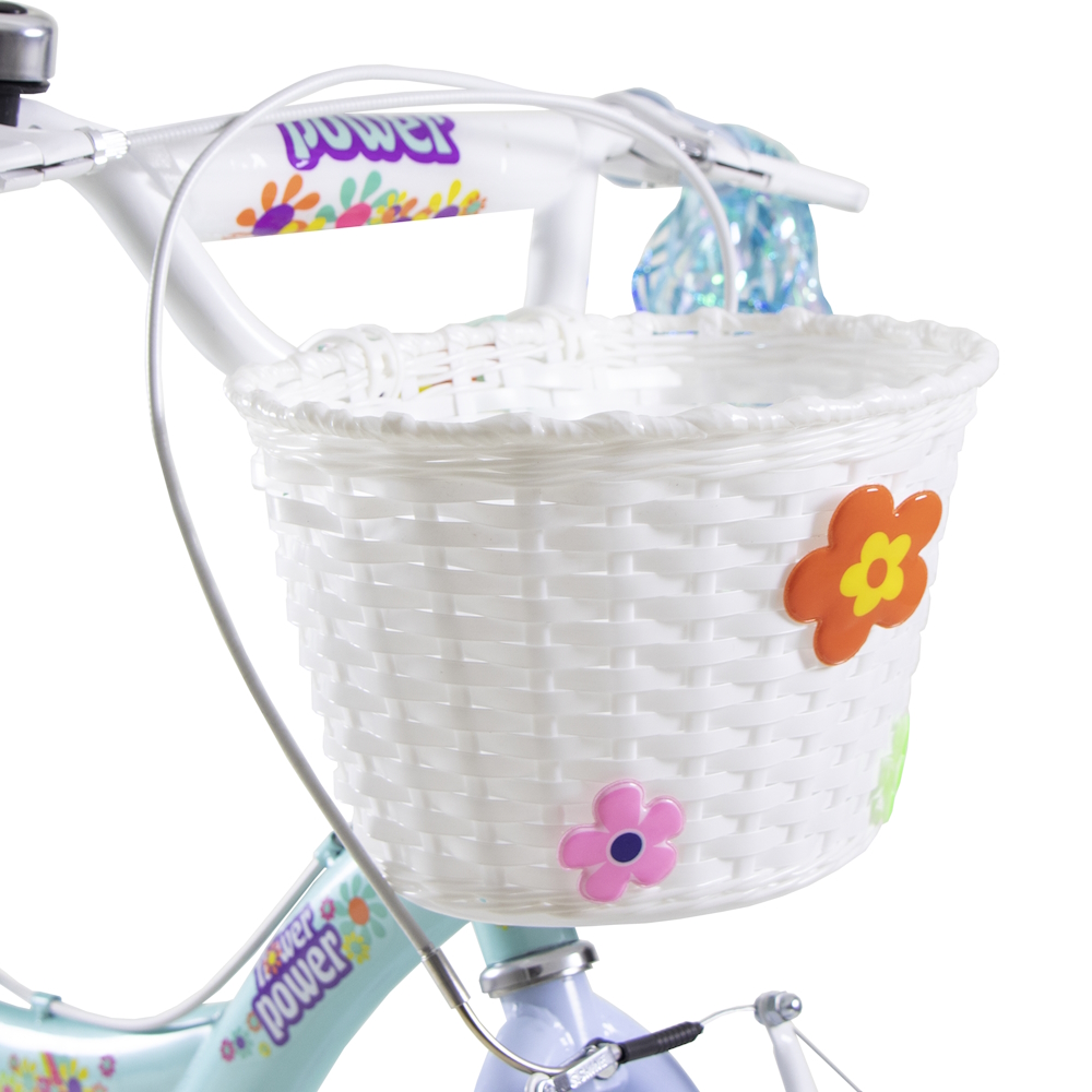 Bicicleta Niña Aqua Claro Lila BMX Flower Power R16 1V Ruedas Laterales Benotto