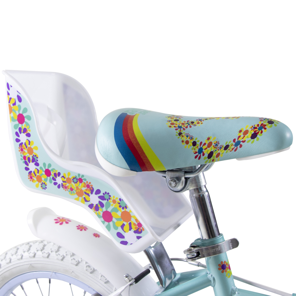 Bicicleta Niña Aqua Claro Lila BMX Flower Power R16 1V Ruedas Laterales Benotto