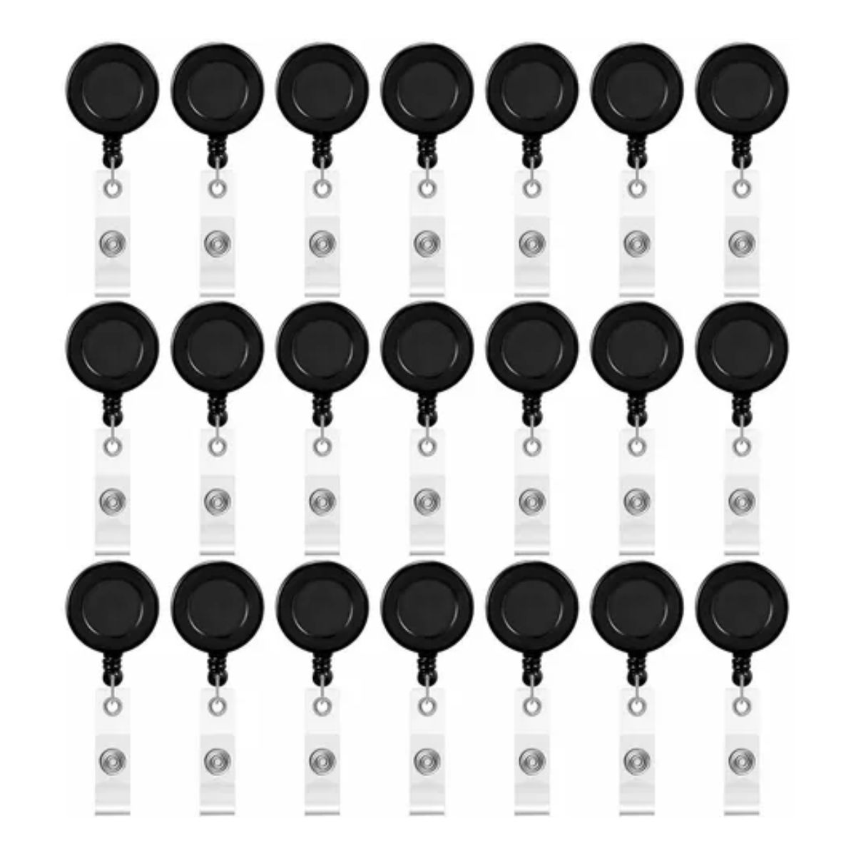 20pcs Yoyo Gafete Porta Credencial Indentificacion Retractil Negro