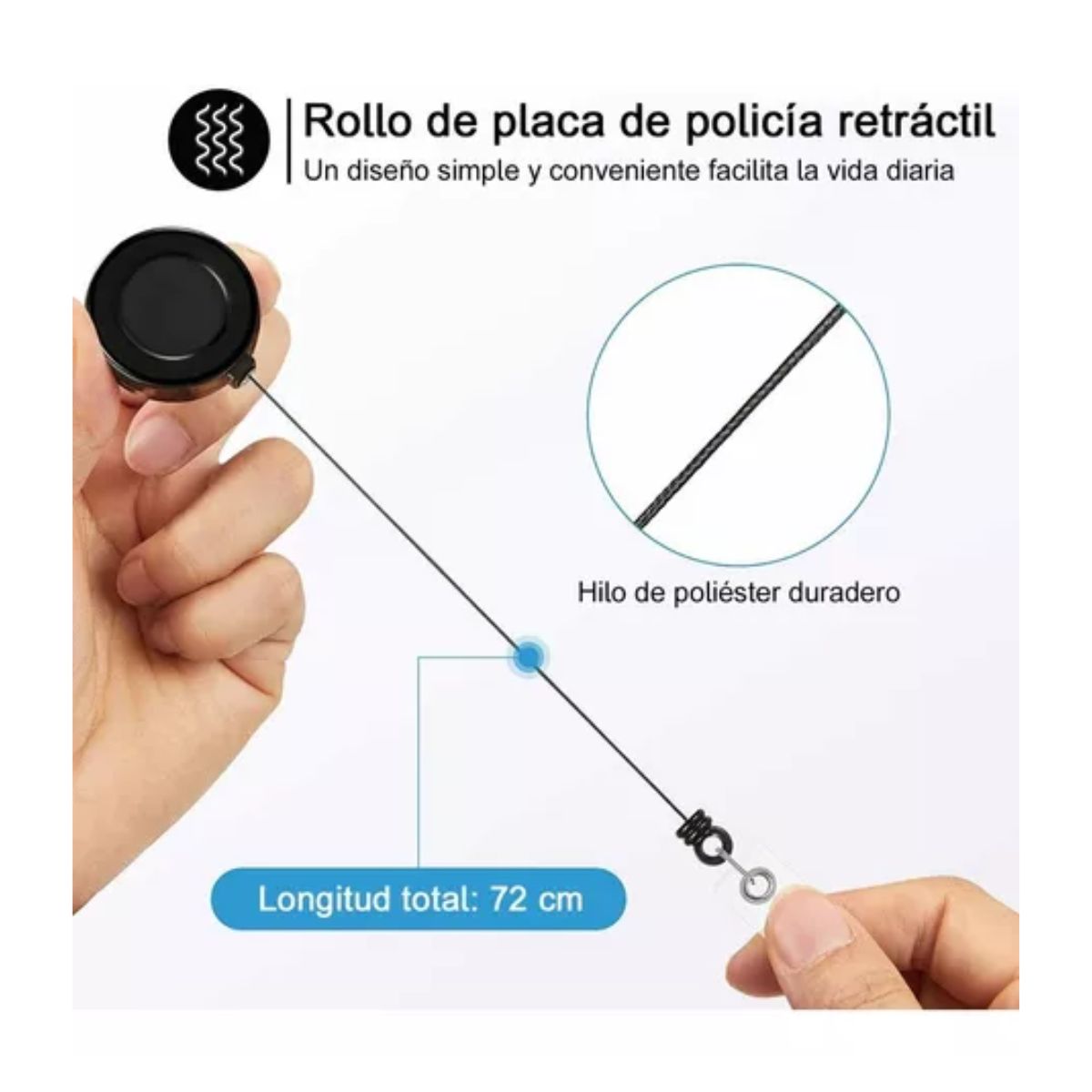20pcs Yoyo Gafete Porta Credencial Indentificacion Retractil Negro