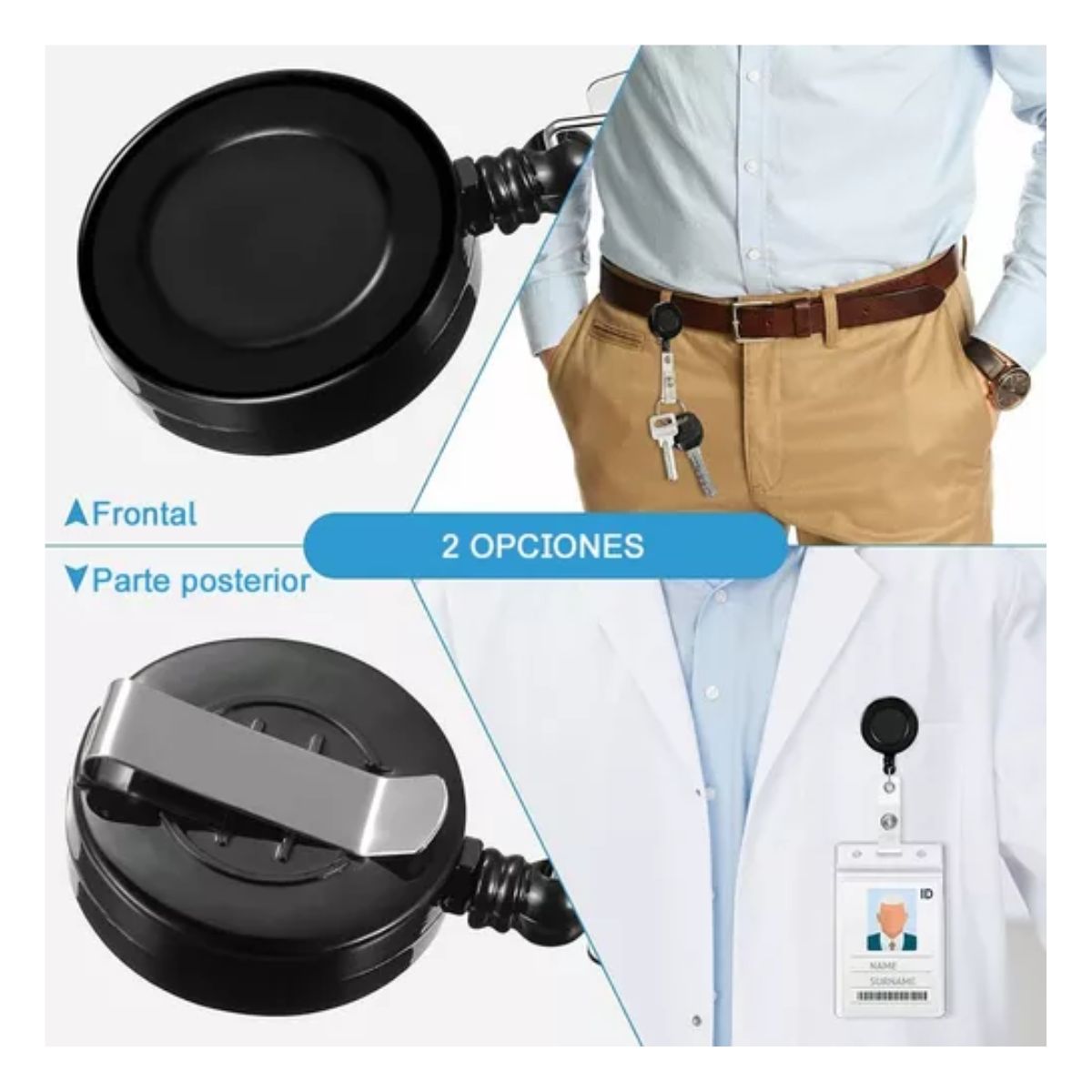 20pcs Yoyo Gafete Porta Credencial Indentificacion Retractil Negro