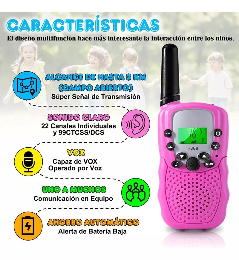 2 Piezas Walkie Talkie Juguetes Para Niños Juguete Radio