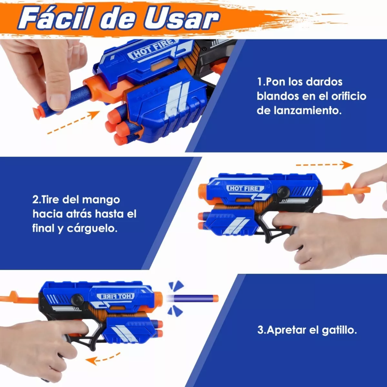 Pistola De Juguete De Lanzador Para Niños Con 10 Dardos