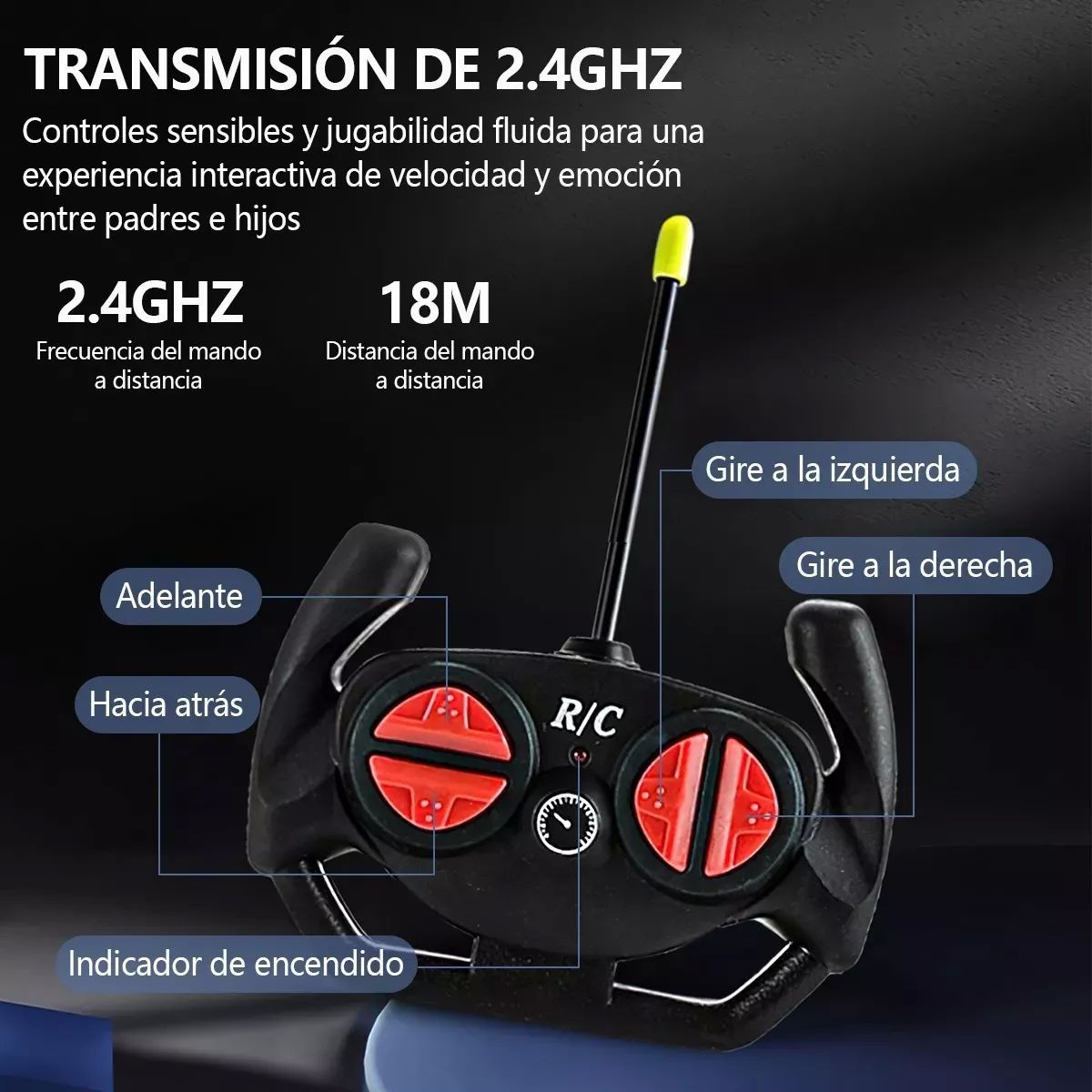 Carro Control Remoto Recargable Para Niños 1:18