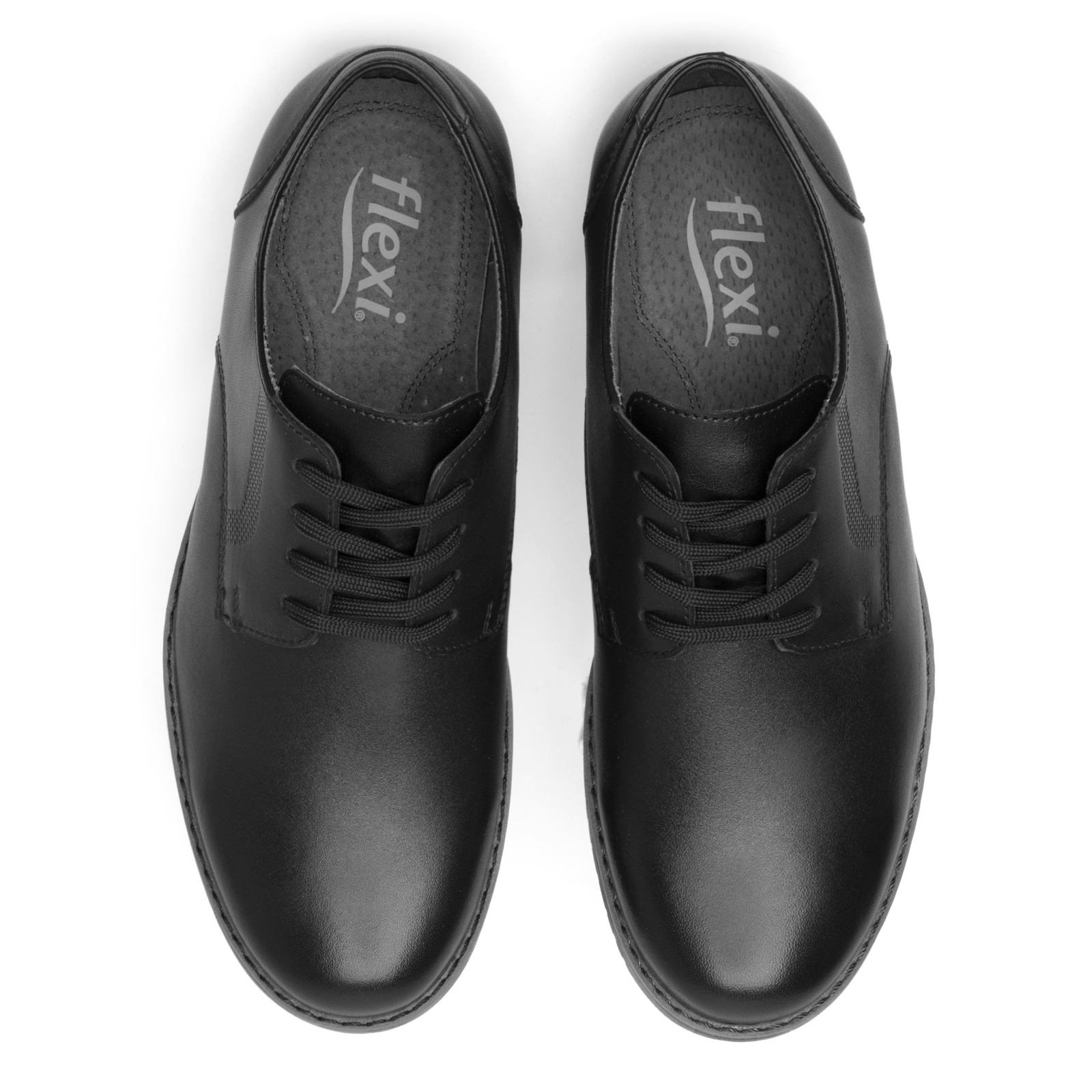Zapato Escolar Negro Para Niños Flexi Piel Lisa 50914 Moda