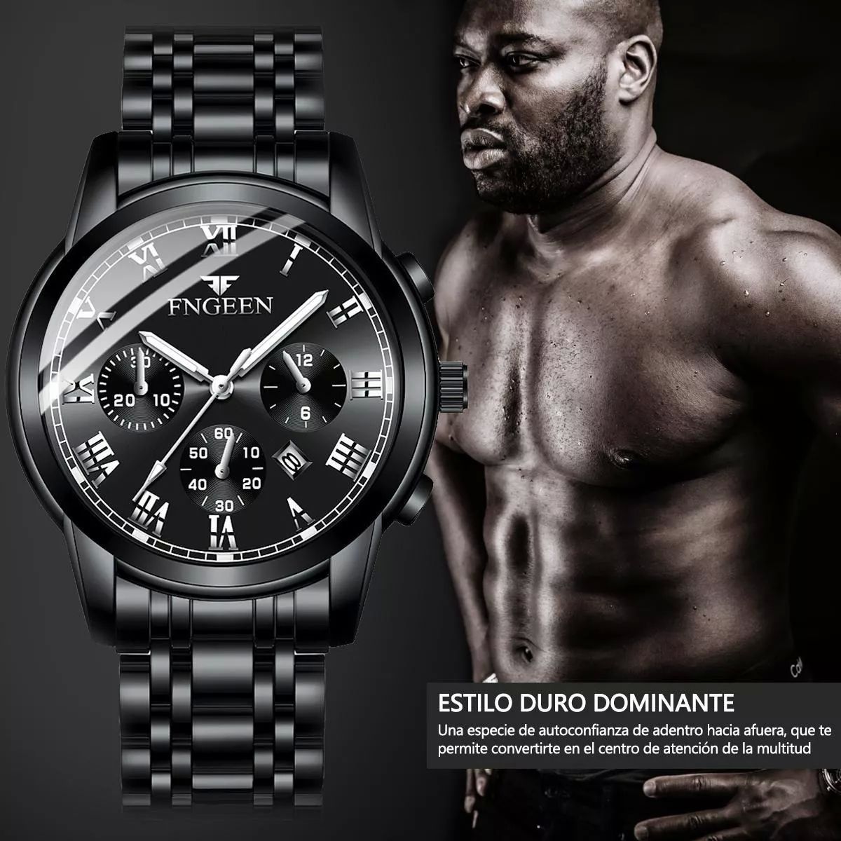 Reloj Nuevo Original Con Fechador Correa Metálica Hombre