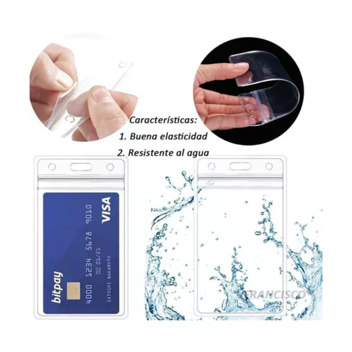 Mica Vertical Porta Credencial Gafete Ine 100pz Tarjetero Transparente 