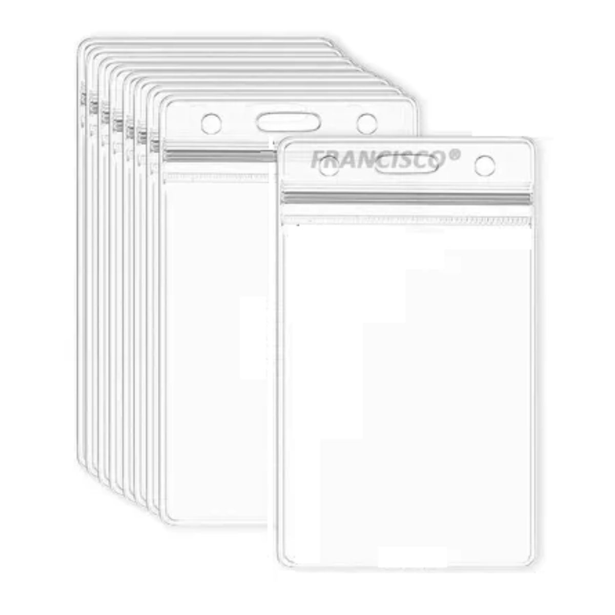 Mica Vertical Porta Credencial Gafete Ine 100pz Tarjetero Transparente