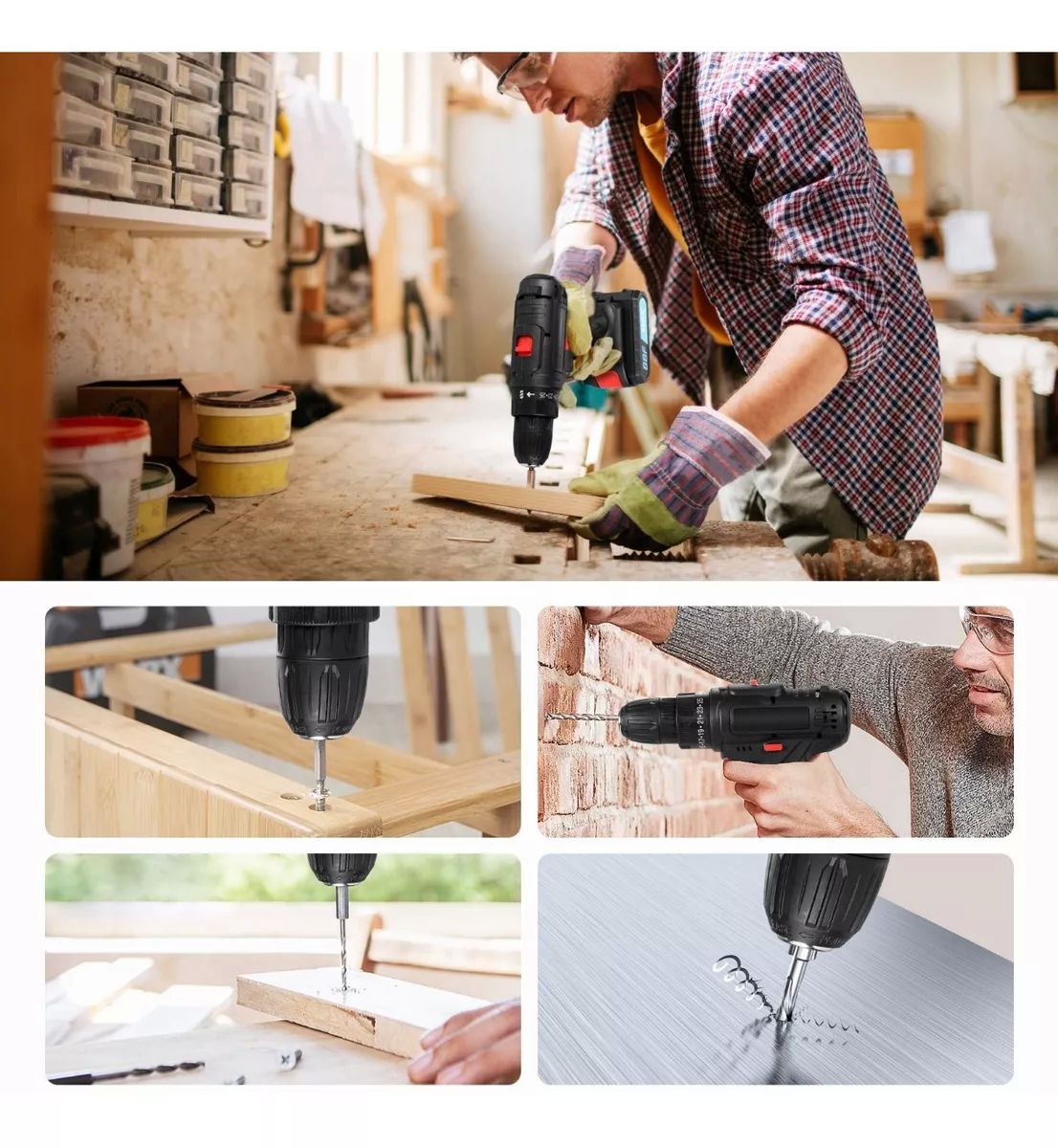 3 En 1 Taladros Inalambricos Atornillador Eléctrico Kits