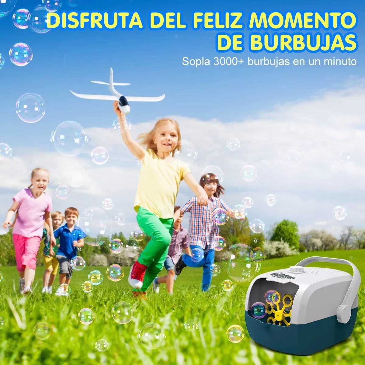 Máquina De Burbujas Automática Portátil Para Niños De Fiesta