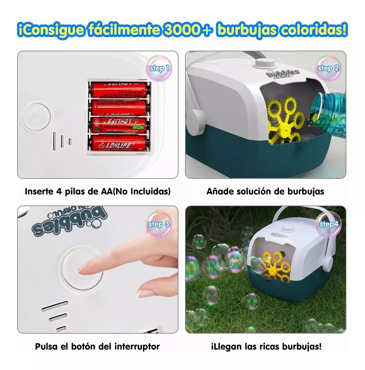Máquina De Burbujas Automática Portátil Para Niños De Fiesta