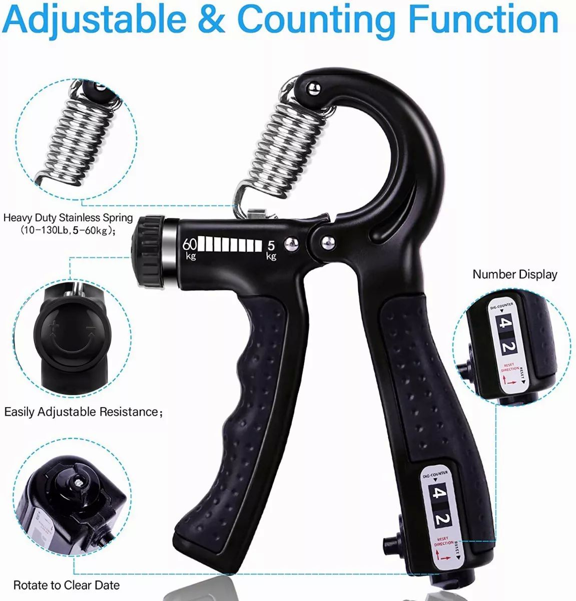 Ejercitador De Dedo Fortalecedor De Agarre Mano Elastica Kit