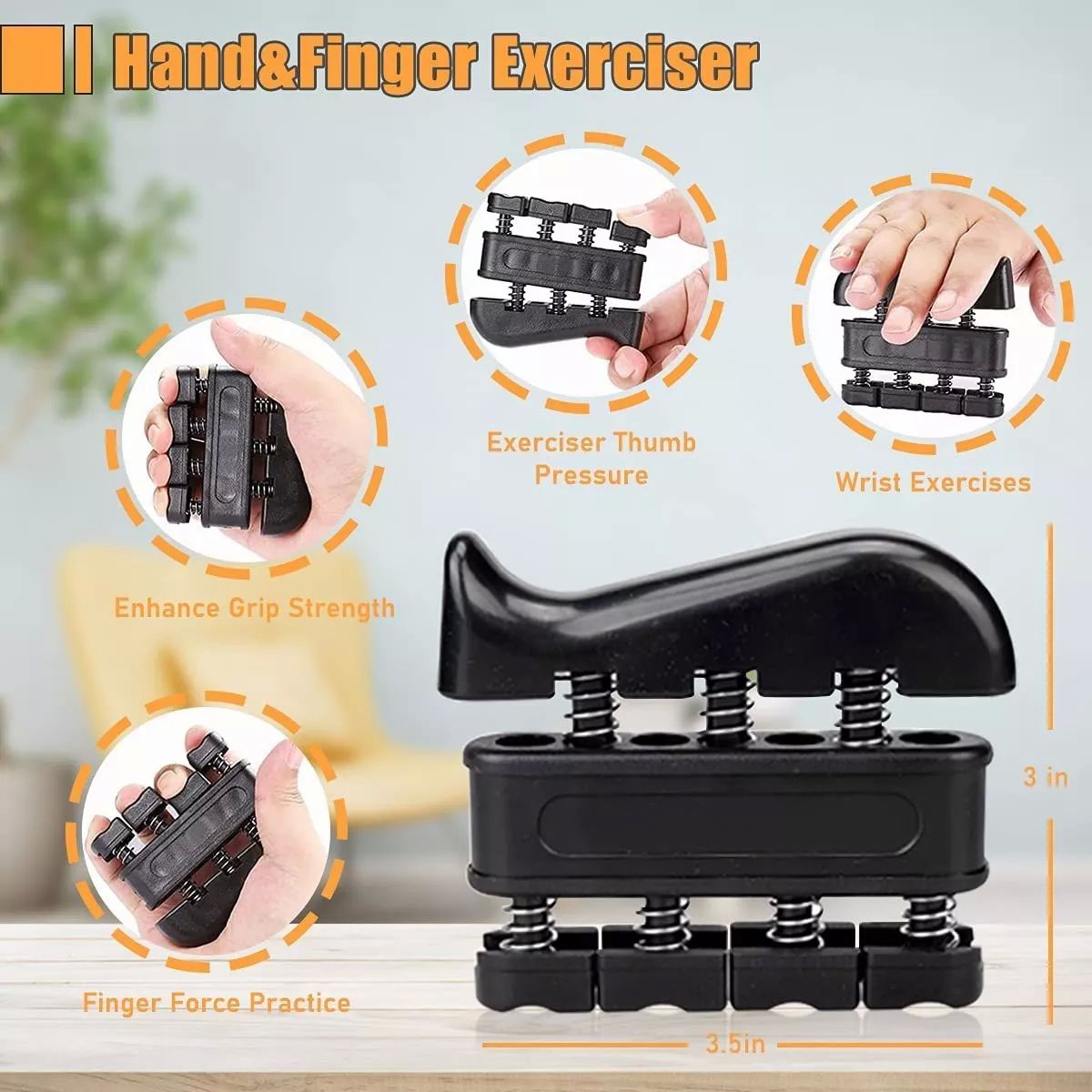 Ejercitador De Dedo Fortalecedor De Agarre Mano Elastica Kit