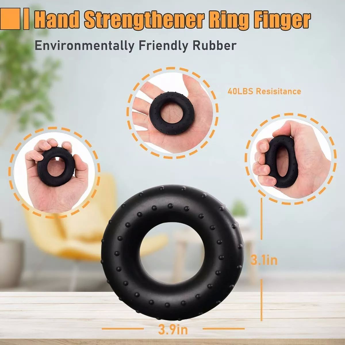 Ejercitador De Dedo Fortalecedor De Agarre Mano Elastica Kit