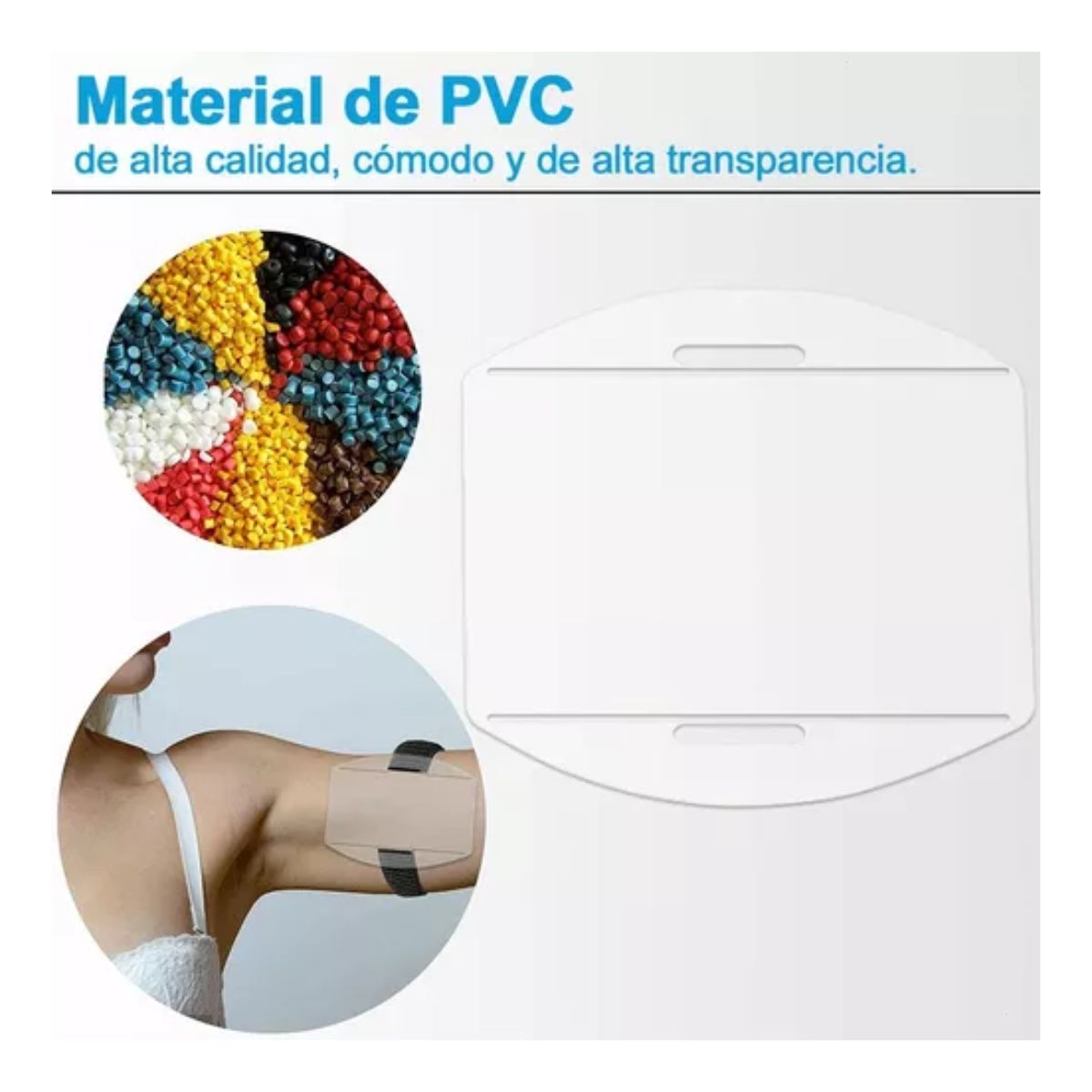 Porta Credencial Para Brazo Con Elástico Ajustable Transparente Cinta Negro 5 Piezas