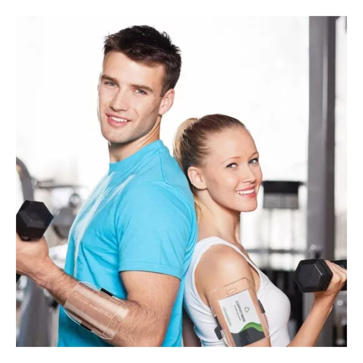 Porta Credencial Para Brazo Con Elástico Ajustable Transparente Cinta Negro 5 Piezas 