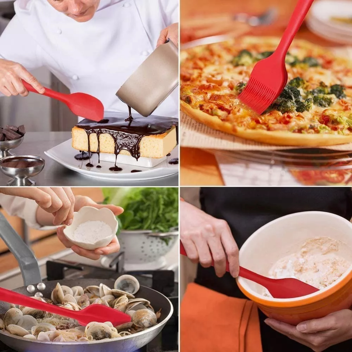 Set 10 Utensilios De Cocina De Silicona Espatulas Reposteria