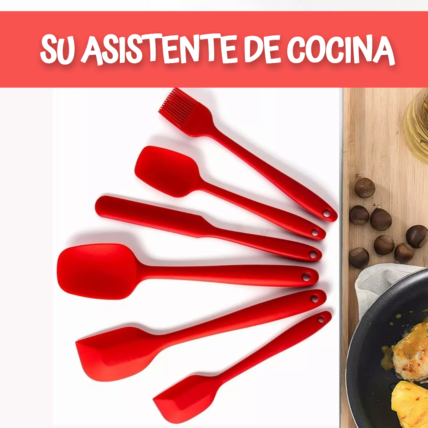 Set 10 Utensilios De Cocina De Silicona Espatulas Reposteria