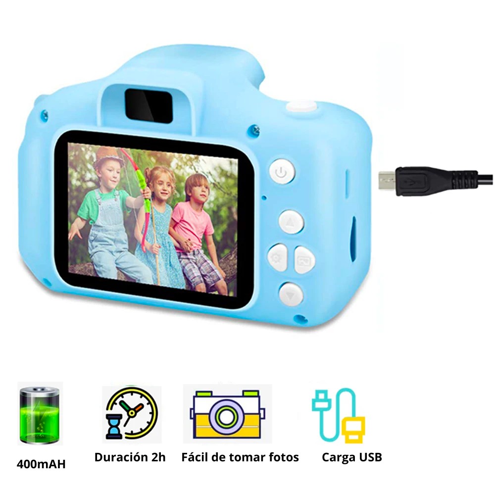 Cámara Digital con pantalla HD de 1080P para niños, videocámara Azul y Rosa