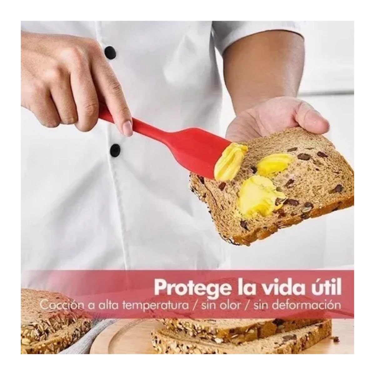 Utensilios Silicona Cocina Palas Espatulas Reposteria 6 Set Rojo