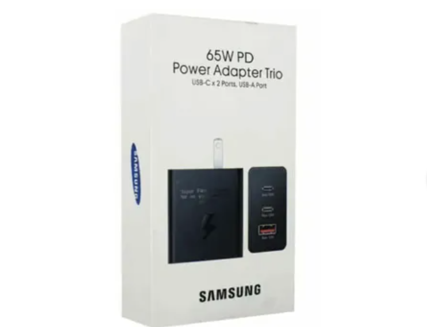 Cargador Cubo 65W Para Samsung Power Adapter Trio Cargador Eliminador V2.